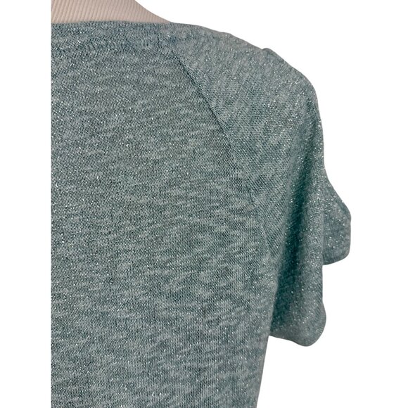 Juicy Couture Blue & Silver Metallic Ombre Cold Shoulder Knit Top Glam Croquette - Picture 6 of 13